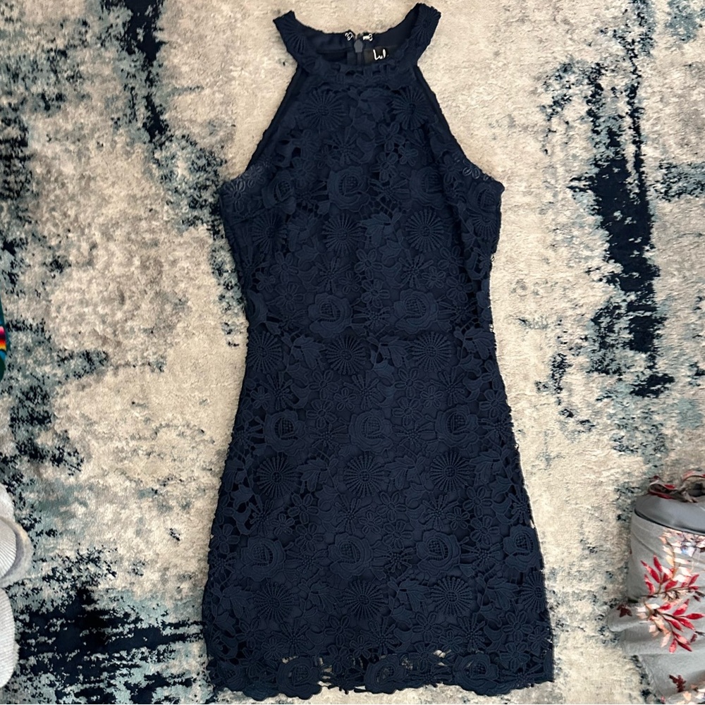 Navy Blue Lace Lulu’s Mini dress